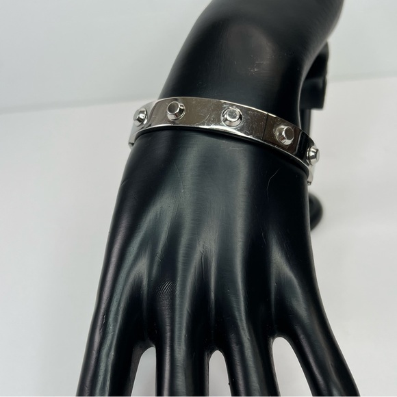 Michael Kors Silver Studded Bangle Bracelet with Crystal Accent - Picture 9 of 13